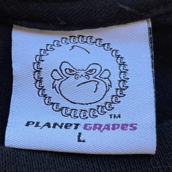 Planet of the Grapes Shirt Adult Large Black White Skull Oakland Graphic Print - Picture 4 of 5